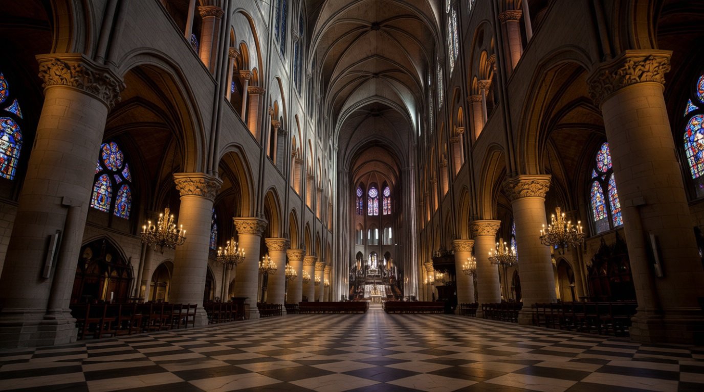 Gothic Geometry Of The Nave And Double Ambulatory